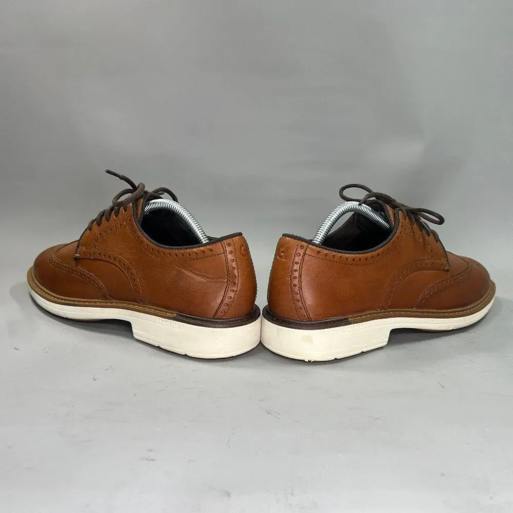 Cole Haan The Go To Wing Oxfords Men 8.5 Brown Leather Wing Tip Derby Dress Shoe